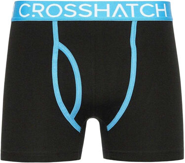crosshatch Heren Crystaline Boxershorts (Set van 3) (Blauw/Zwart/Wit) Blauw/marineblauw - M