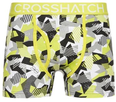 crosshatch Heren Crystaline Boxershorts (Set van 3) (Lime/Zwart/Grijs) Limoengroen