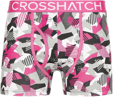 crosshatch Heren Crystaline Boxershorts (Set van 3) (Roze/Zwarte/Wit) - maat XL