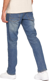 crosshatch Heren Denim Jeans met print (Lichte wasbeurt) Middelblauw
