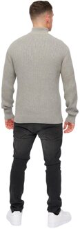 crosshatch Heren Havaline gebreide Quarter Zip Pullover (Grijze Mergel) - maat L Grijs