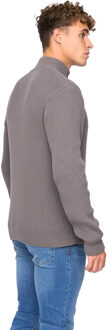 crosshatch Heren Havaline gebreide Quarter Zip Pullover (Houtskool Grijs)