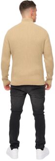 crosshatch Heren Havaline gebreide Quarter Zip Pullover (Steen) - maat S