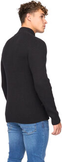 crosshatch Heren Havaline gebreide Quarter Zip Pullover (Zwart) - maat 2XL