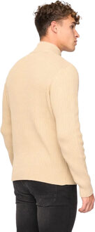 crosshatch Heren Havaline gebreide Quarter Zip Pullover (Zwart) - maat XL Bruin