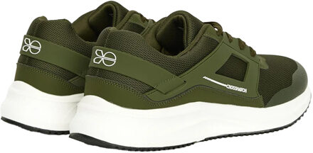 crosshatch Heren Holywell Flyknit Sneakers (Olijf/Wit)