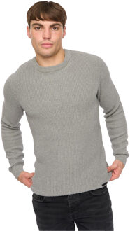 crosshatch Heren Jampster Gebreid Sweatshirt met Ronde Hals (Grijs) - XL