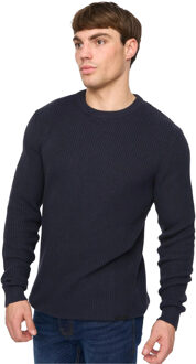 crosshatch Heren Jampster Gebreid Sweatshirt met Ronde Hals (Marine) Navy