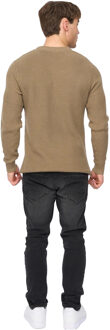 crosshatch Heren Jampster Gebreid Sweatshirt met Ronde Hals (Taupe)