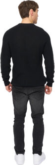 crosshatch Heren Jampster Gebreid Sweatshirt met Ronde Hals (Zwart)
