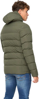 crosshatch Heren Kampleys gewatteerd jack met reliëf (Olijf) - 2XL