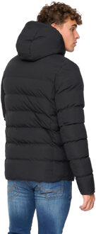 crosshatch Heren Kampleys gewatteerd jack met reliëf (Zwart) - 2XL