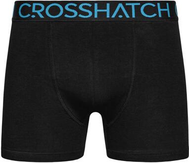 crosshatch Heren Knighting Boxershorts (Set van 3) (ZWART/BLAUW) - maat 2XL
