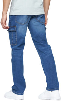 crosshatch Heren Kremtap Cargo Jeans (Stone Wash) Navy/blauw - 30N