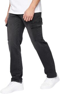 crosshatch Heren Kremtap Cargo Jeans (Zwart wassen)