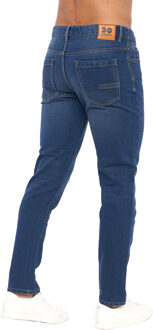 crosshatch Heren Lampoons Slim Jeans (Stone Wash) Navy/blauw - 38W/34L
