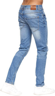 crosshatch Heren Malcolm Slim Jeans (Lichte wasbeurt) Middelblauw - 40W/32L