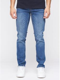 crosshatch Heren Malcom Slim Jeans (Stonewash) Middelblauw