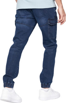 crosshatch Heren Malimore Gesloten Enkellange Cargo Jeans (Donkere wasbeurt) Navy/blauw - 32W/34L
