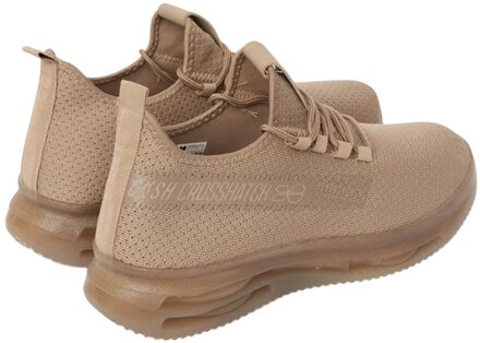 crosshatch Heren Matfen Flyknit Sneakers (Zand)