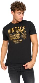 crosshatch Heren Motohub T-Shirt (5-pack) (Veelkleurig) - maat L Blauw/Donkergrijs