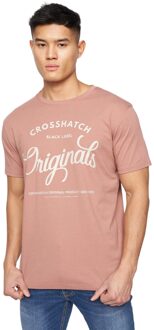 crosshatch Heren Rapmoore Assorted Designs T-shirt (Set van 7) (Veelkleurig) Roze en wit