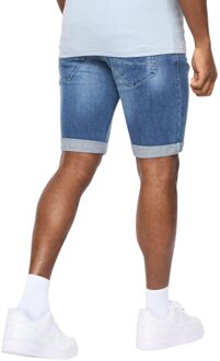 crosshatch Heren Riptrey Abraised Denim Scratch Shorts (Blauw) - 34 Normaal