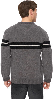 crosshatch Heren Rondelle Chenille Gebreide Trui (Grijs Melange)