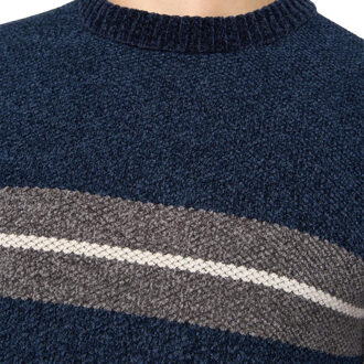 crosshatch Heren Roundall Chenille Gebreide Jumper (Marineblauw) Navy - XL