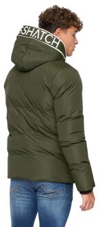 crosshatch Heren Sandbox jas met capuchon (Olijf) - L