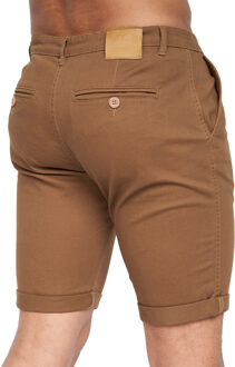 crosshatch Heren Sinwood Chino Shorts (Kaneel) Navy/rood