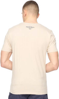 crosshatch Heren Squarebox T-Shirt (Licht Steen) - maat XL Kaki