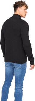 crosshatch Heren Wellburys grof gebreide trui (Zwart)
