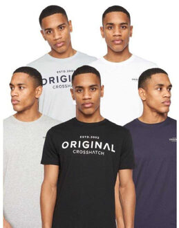 crosshatch Heren Wester Gedrukt T-Shirt (Verpakking van 5) (Multicolour) - maat M Groen