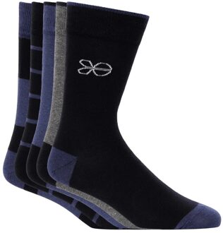 crosshatch Herensokken Milato (Set van 5) (Blauw)
