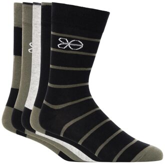 crosshatch Herensokken Milato (Set van 5) (Olijf)