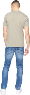 crosshatch Mannen Deuxtip T-Shirt (Shadow Marl) Kaki - S