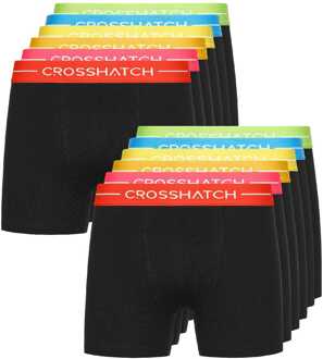 crosshatch Men's Crosshatch 12 Pack of Astral Boxers in Black - maat 2XL Zwart