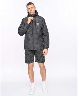 crosshatch Men's Crosshatch Janscore Allover Print Jacket in Black - maat L Zwart