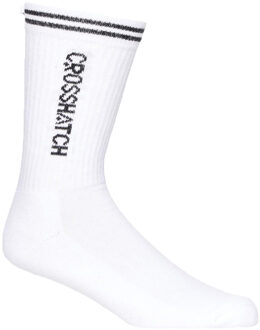 crosshatch Peppy sportsokken voor heren (pak van 3) (Wit, Zwart) - EU 39 - 45