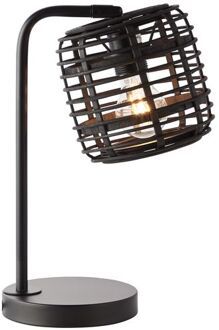 Crosstown tafellamp hout donker / zwart Binnenlampen, tafellampen, -decoratief | 1x A60, E27, 40W, geschikt voor normale lampen (niet inbegrepen) | A ++ | Met snoerschakelaar