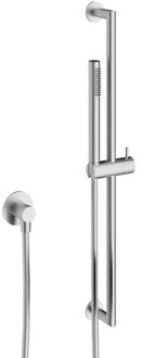 Crosswater 3ONE6 Design handdoucheset - glijstang - staafhanddouche - gladde doucheslang - wanduitloop - RVS TS803S RVS gecoat