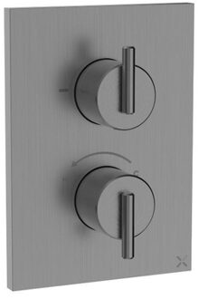 Crosswater 3ONE6 Inbouwthermostaat - thermostatisch - 1 functie - met inbouwdeel - slate (gunmetal) TLCB1000LBPST Slate geborsteld (antraciet)
