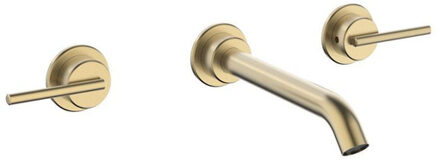 Crosswater 3ONE6 Wastafelkraan - inbouw - 3 gats - RVS - geborsteld messing TL130WNSF Messing geborsteld gecoat (goud)