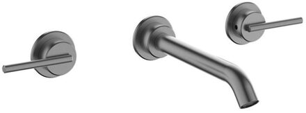 Crosswater 3ONE6 Wastafelkraan - inbouw - 3 gats - RVS - slate (gunmetal) TL130WNST Slate gecoat (antraciet)