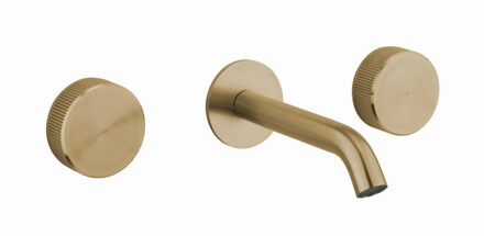 Crosswater 3ONE6 Wastafelkraan inbouw - gebogen uitloop 18cm - geborsteld messing TS130WNSF Messing geborsteld gecoat (goud)