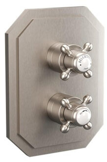 Crosswater Belgravia douchekraan - inbouw - Thermostatisch - zonder inbouwdeel - 2 functies - geborsteld nikkel BLCB1500LBPL Nikkel geborsteld (RVS)