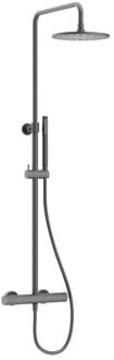 Crosswater Centrale Regendouche - thermostatisch - 22.5cm hoofddouche - rond - staafhanddouche - leisteen RM531WT Antraciet