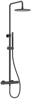 Crosswater Centrale Regendoucheset - glijstang - ronde hoofddouche - staafhanddouche - mat zwart RM531WM Mat zwart mat