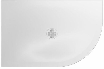 Crosswater Creo Offset Douchebak - 120x90x2.5cm - kwartrond - rechts - wit CRQ900X1200RHW Wit glans